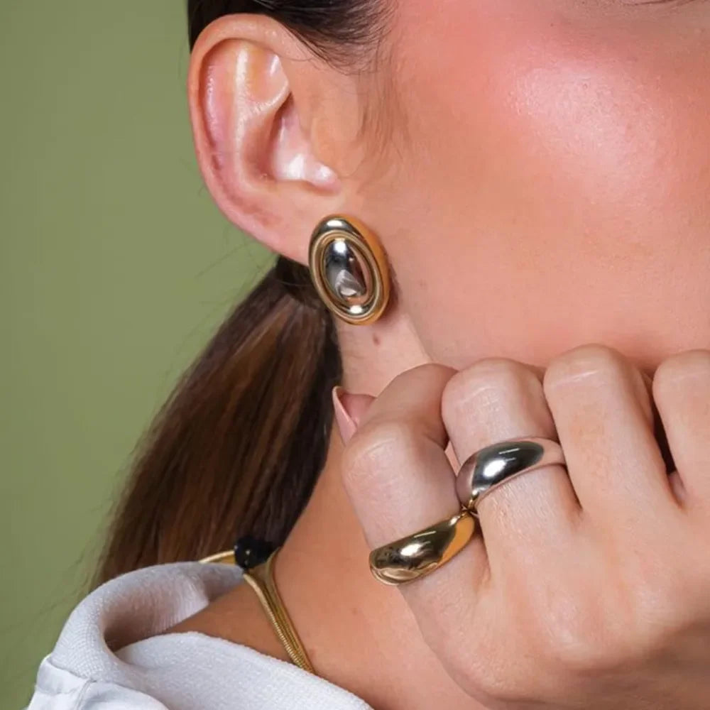 18K Gold-Plated Stainless Steel Stud Earring - VAleG