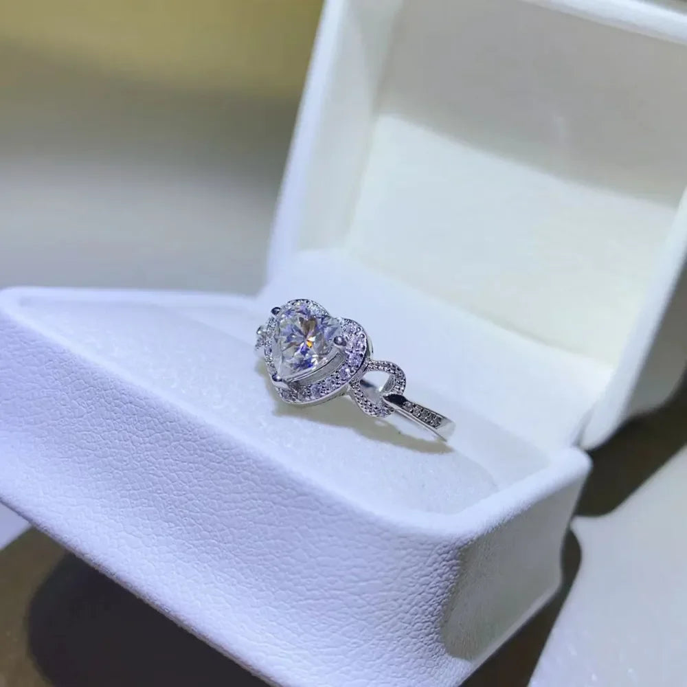 1 Carat Moissanite 925 Sterling Silver Ring - VAleG