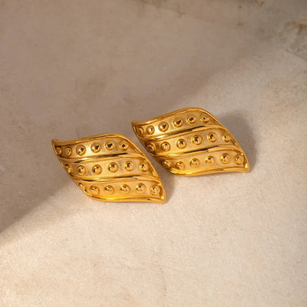 18K Gold-Plated Stainless Steel Stud Earrings - VAleG