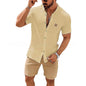Fashion Summer Button Linen New Men's Shirt VAleG