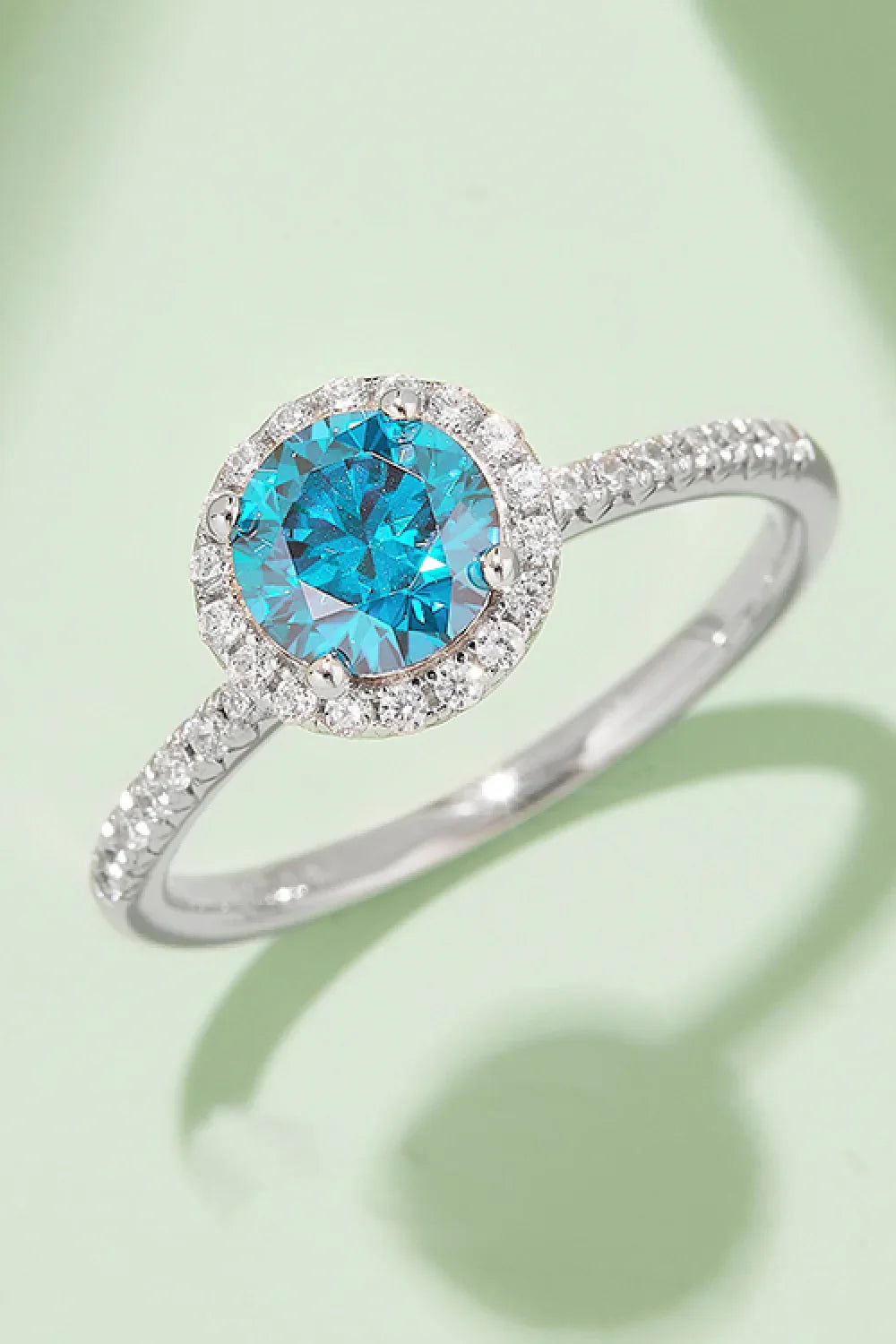 1 Carat Moissanite 925 Sterling Silver Halo Ring - VAleG