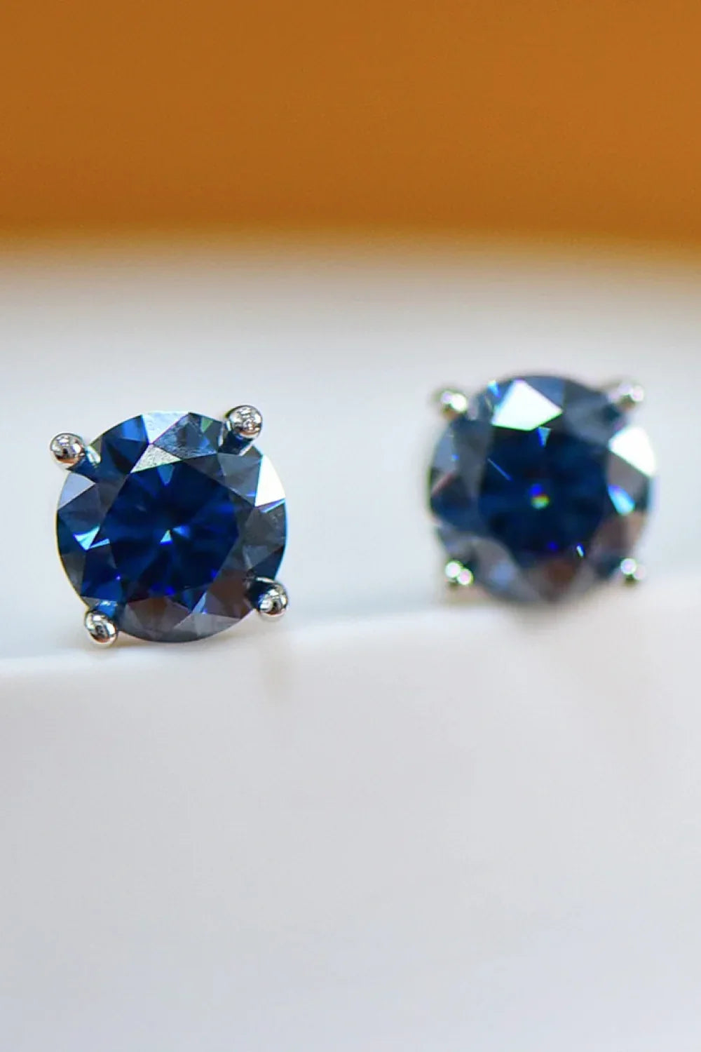 2 Carat Moissanite Four-Prong Platinum-Plated Earrings - VAleG