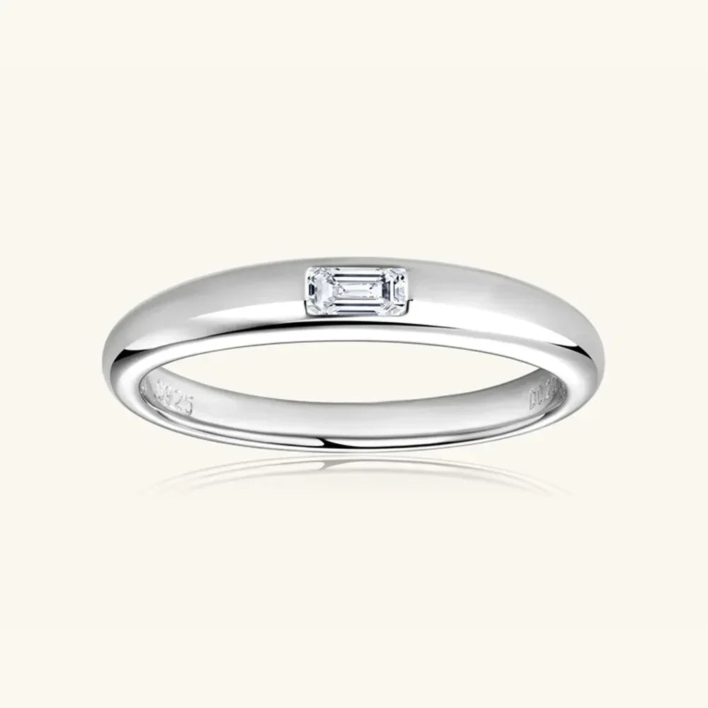 925 Sterling Silver Inlaid Moissanite Ring - VAleG