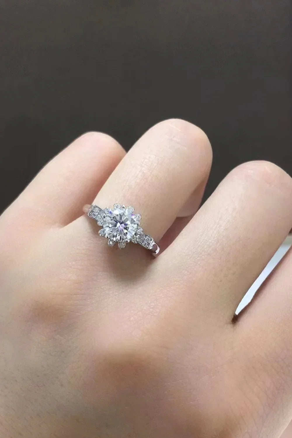 1 Carat Moissanite 925 Sterling Silver Ring - VAleG