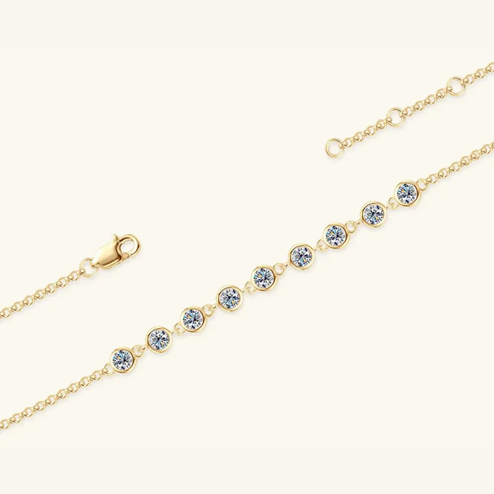 Inlaid Moissanite 925 Sterling Silver Bracelet - VAleG