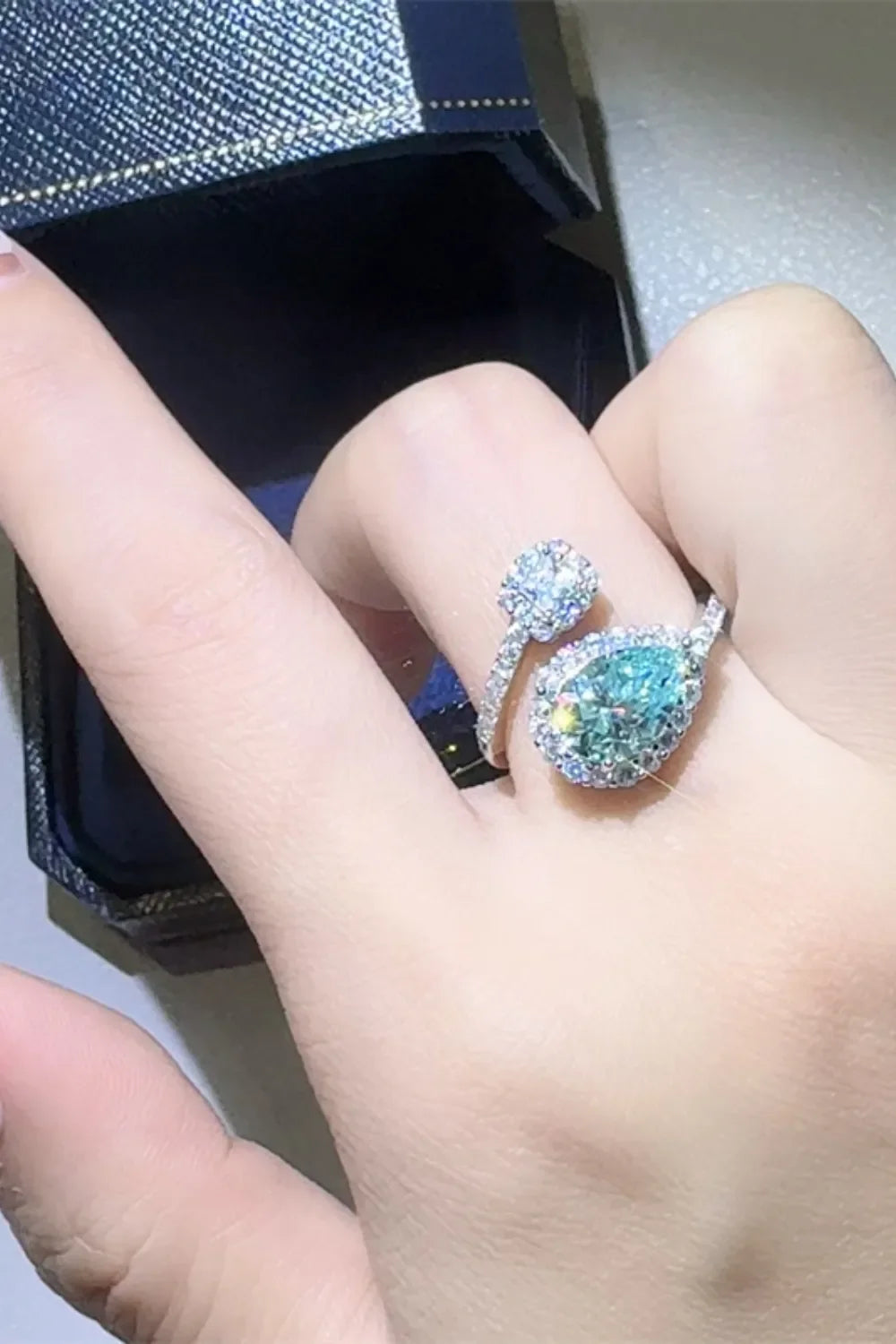 2 Carat Moissanite 925 Sterling Silver Bypass Ring - VAleG
