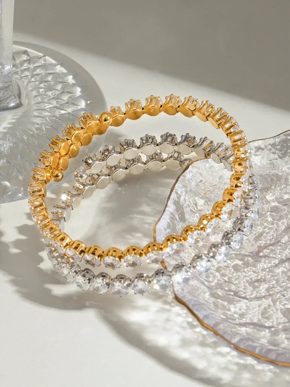 Stainless Steel Inlaid Zircon Bracelet - VAleG