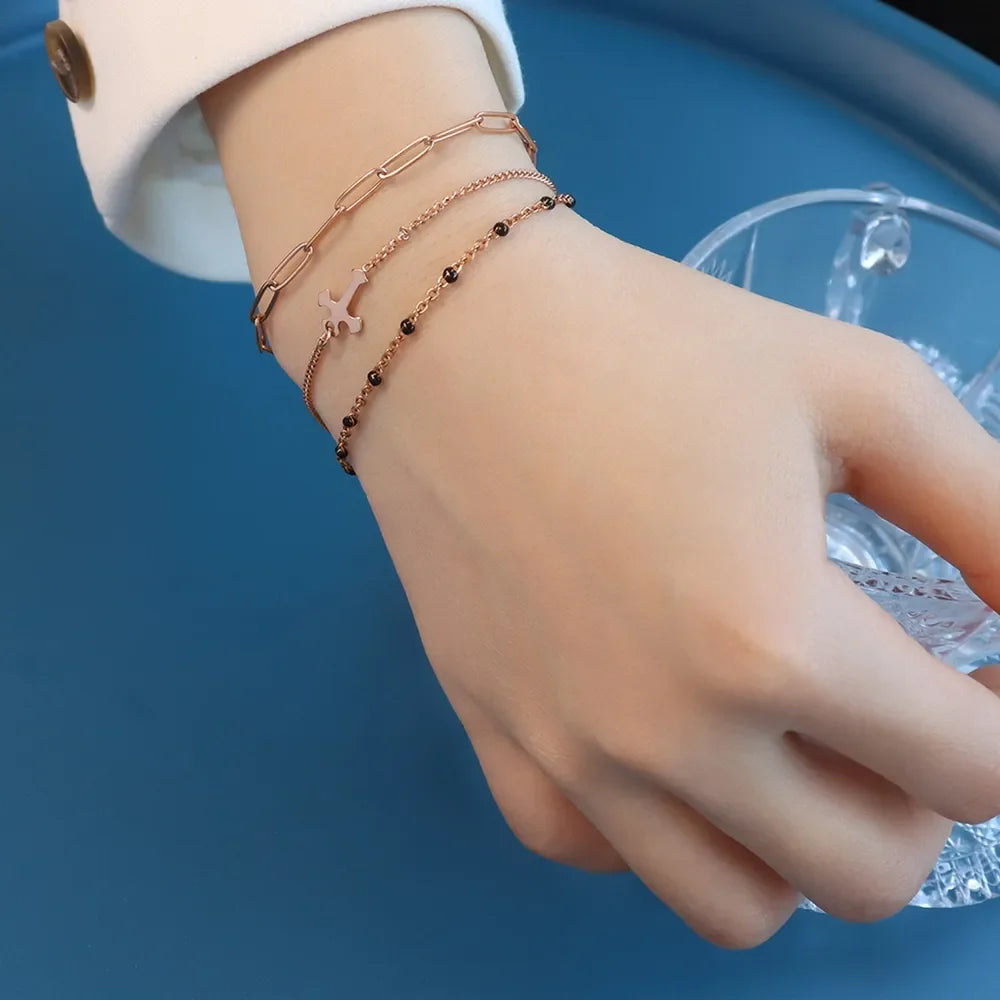 Titanium Steel Three-Layered Bracelet - VAleG