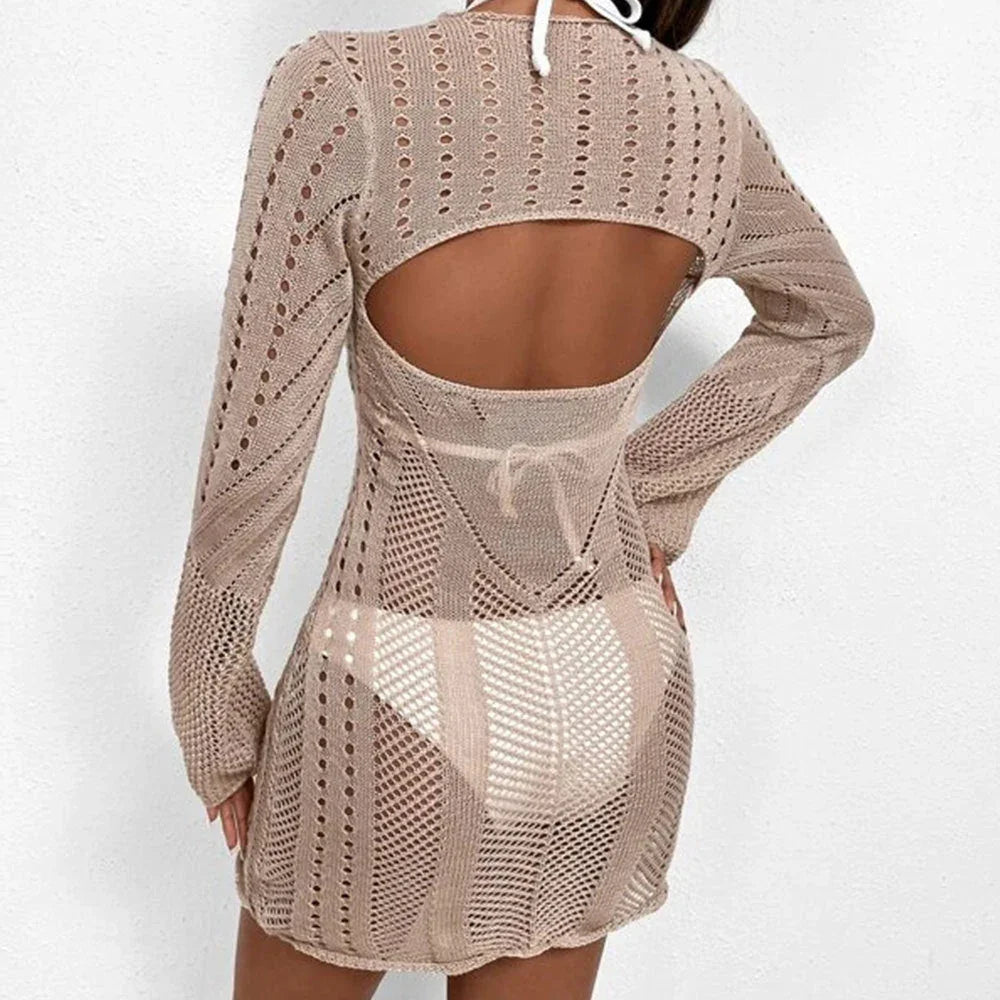 Fashion Hollowed Out Knitted Beach Smock - VAleG