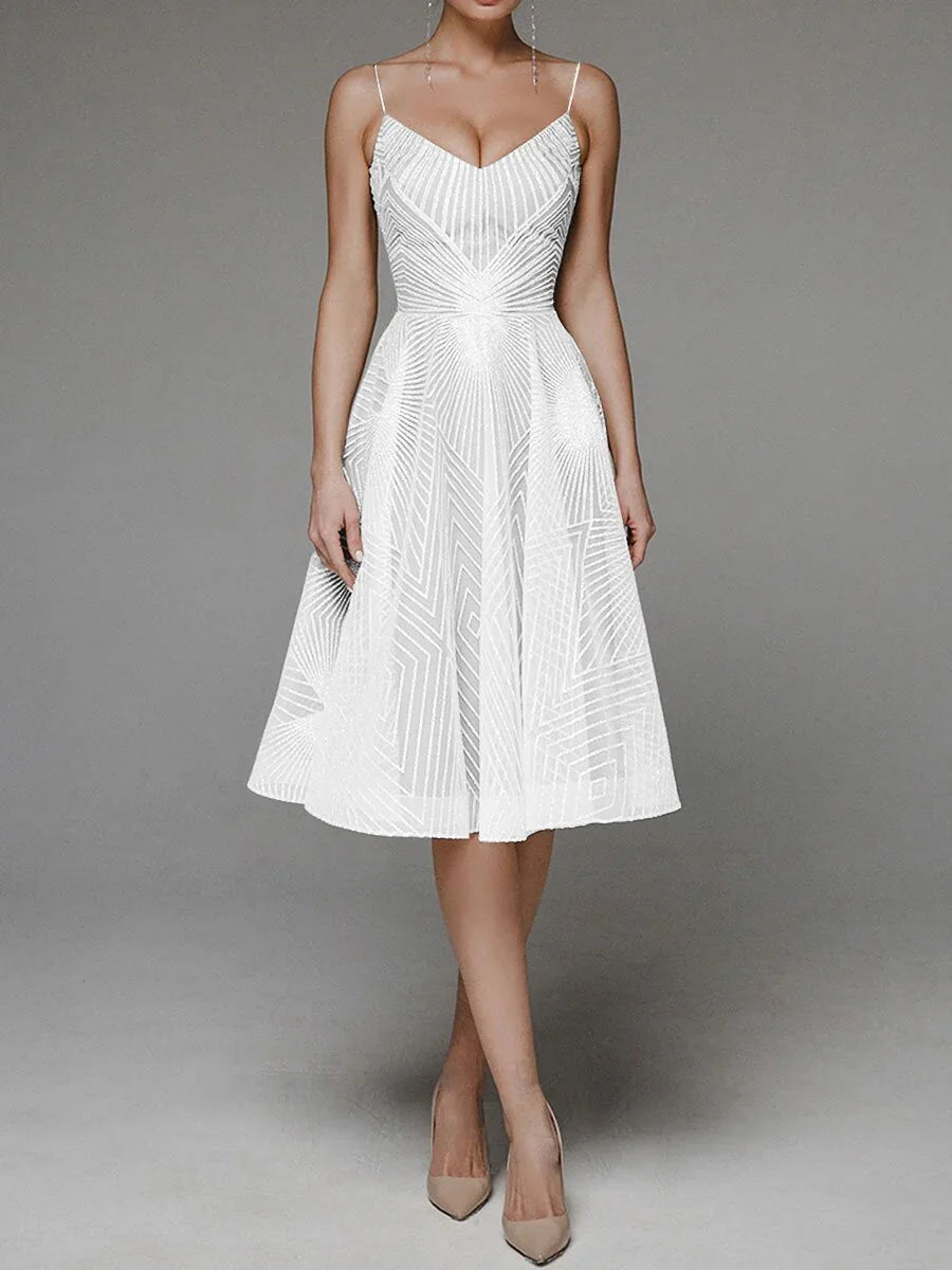 Women's Summer Sling Embroidered Sleeveless Dress - VAleG