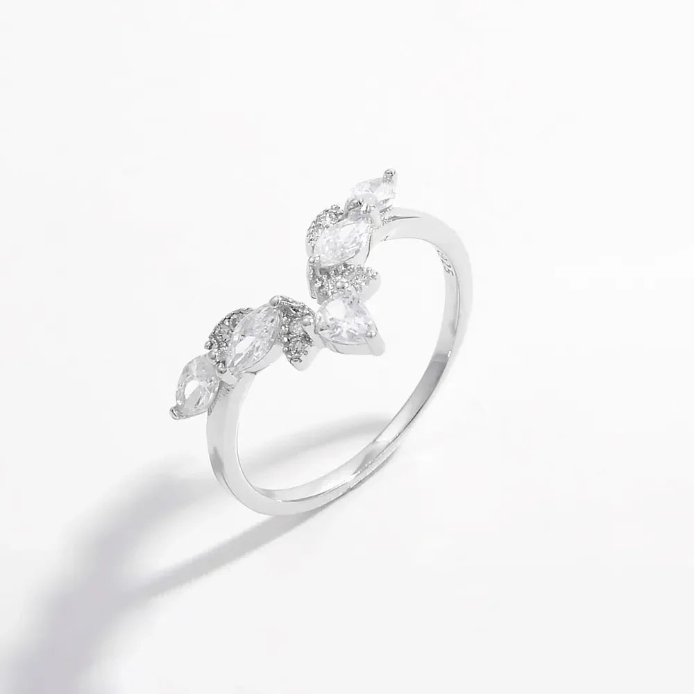 Inlaid Zircon 925 Sterling Silver Ring - VAleG