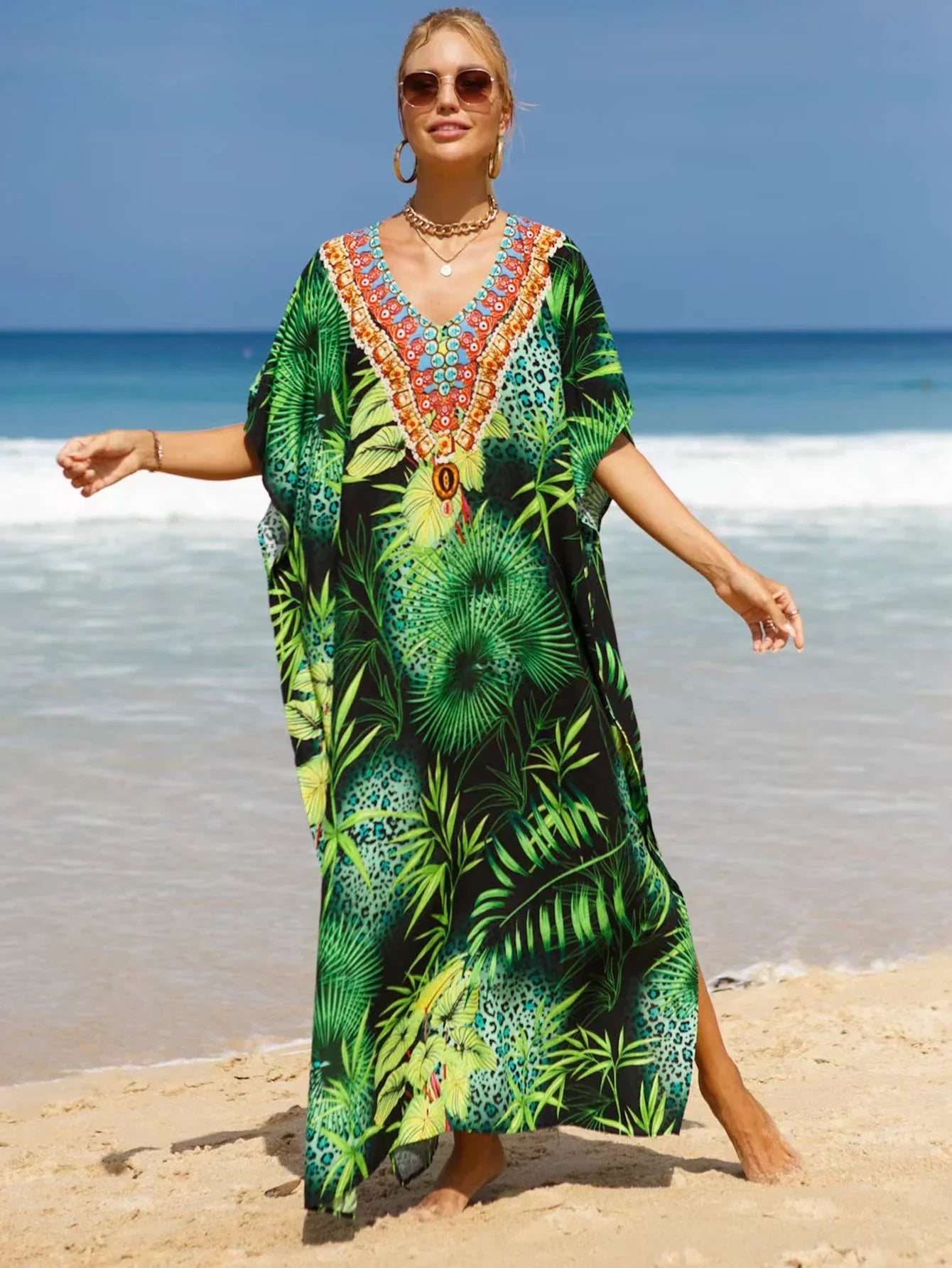 19 Colors Beach Cover-up Bohemian Beach Dress Plus Size - VAleG