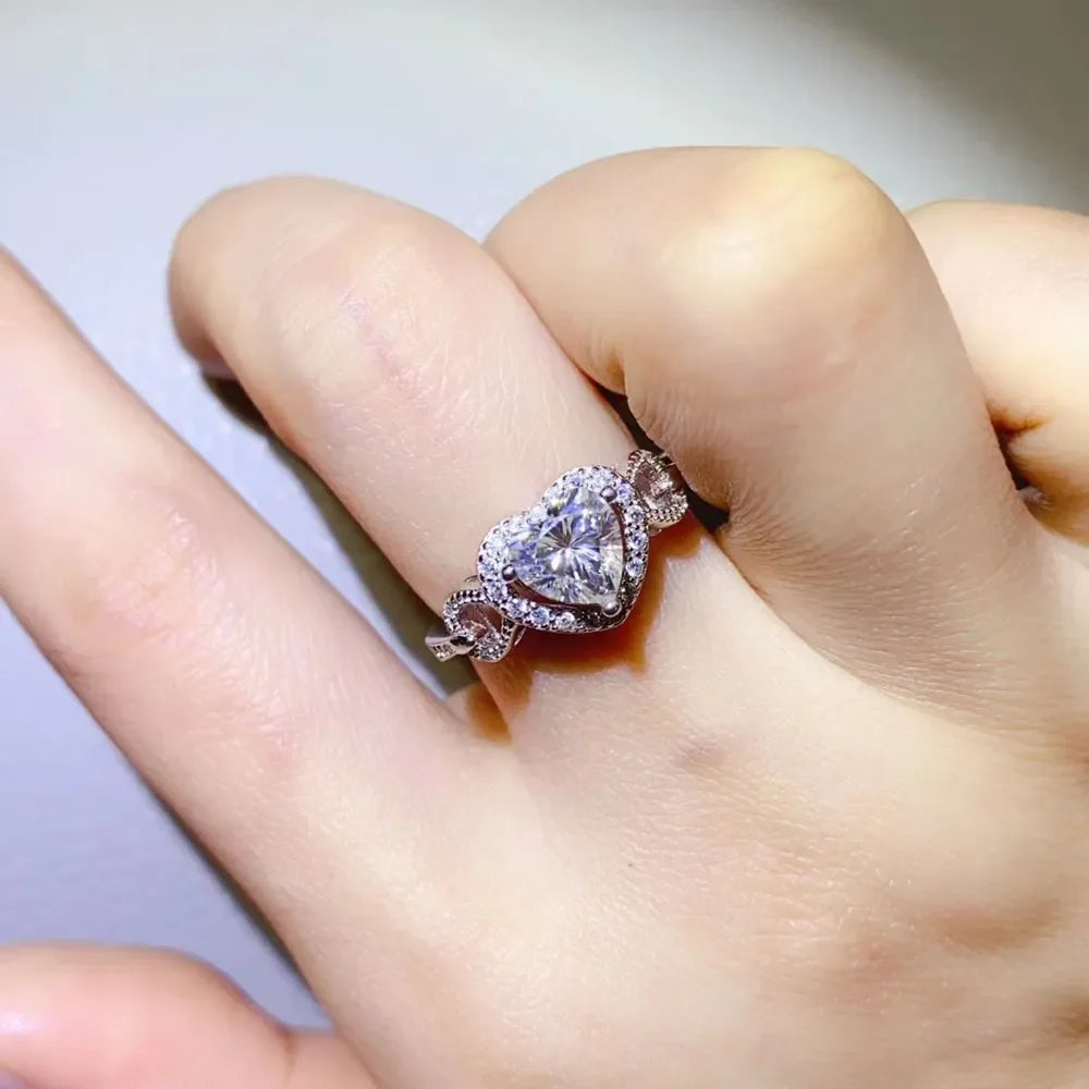 1 Carat Moissanite 925 Sterling Silver Ring - VAleG