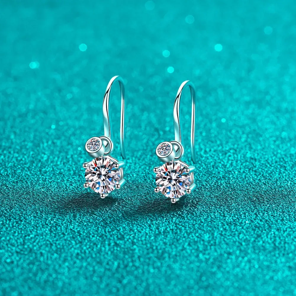 2 Carat Moissanite 925 Sterling Silver Earrings - VAleG