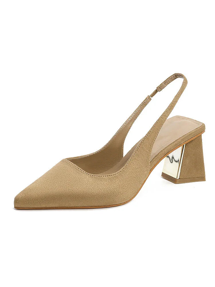 Pointed-toe Skinny Suede High Heel Pumps - VAleG