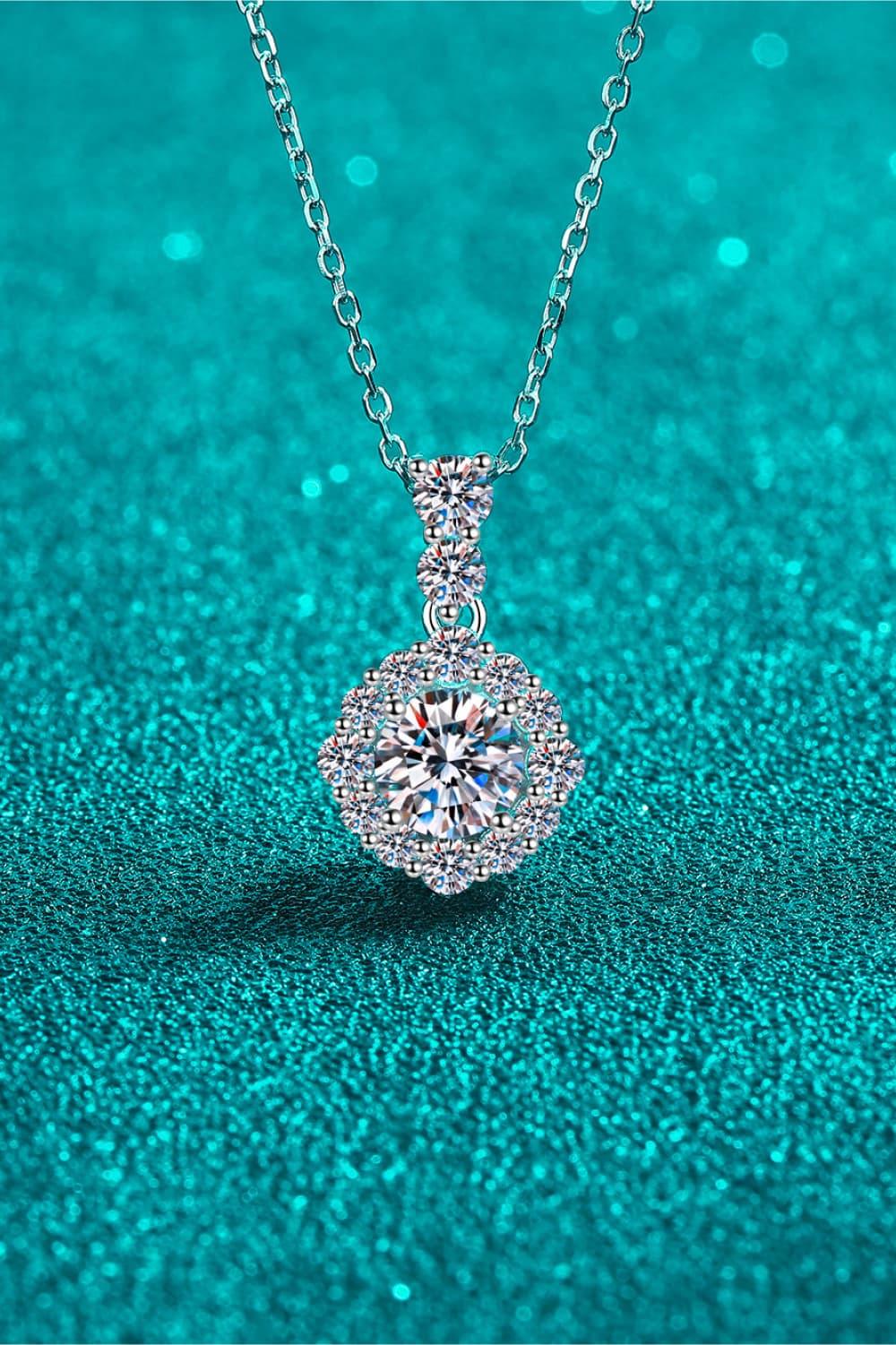 1 Carat Moissanite 925 Sterling Silver Necklace - VAleG