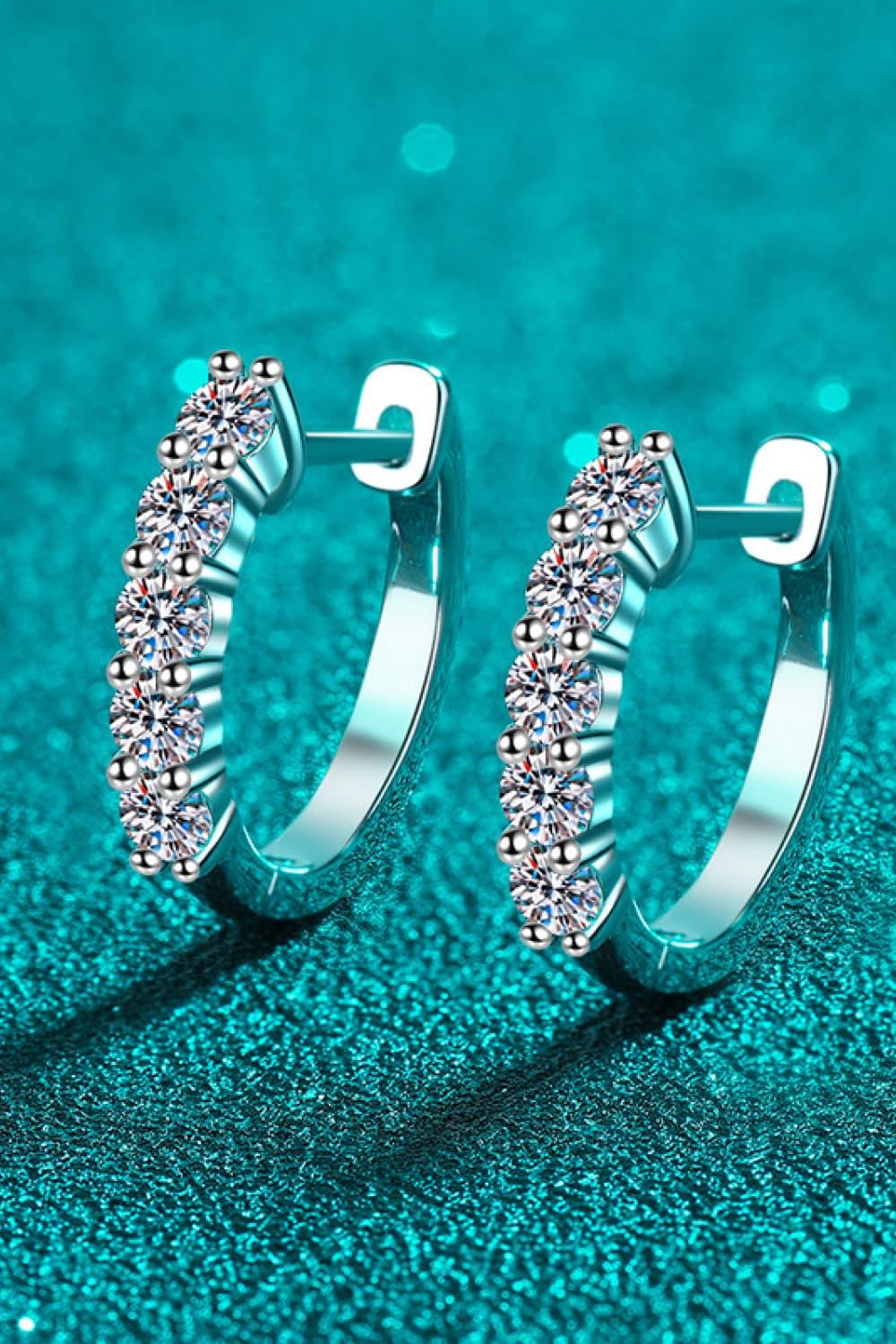 1 Carat Moissanite Hoop Earrings - VAleG