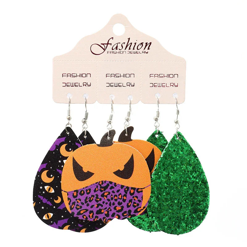 Teardrop Shape Halloween Theme Dangle Earrings - VAleG