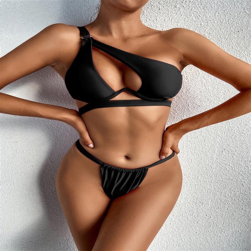 Solid Color Swimsuit Split Swimsuit - VAleG