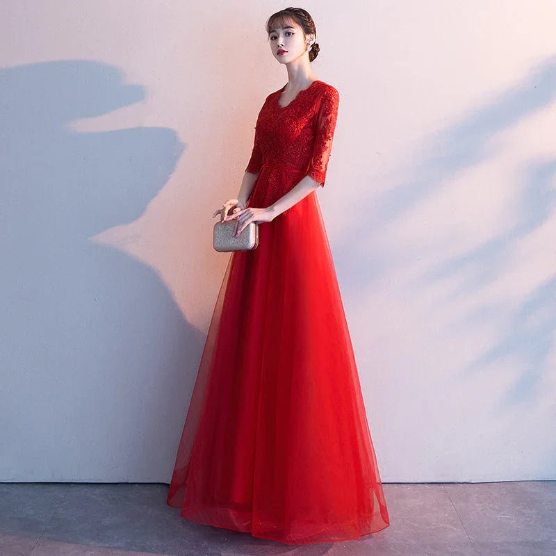 Banquet Elegant Long Black Ladies Annual Meeting Dress - VAleG