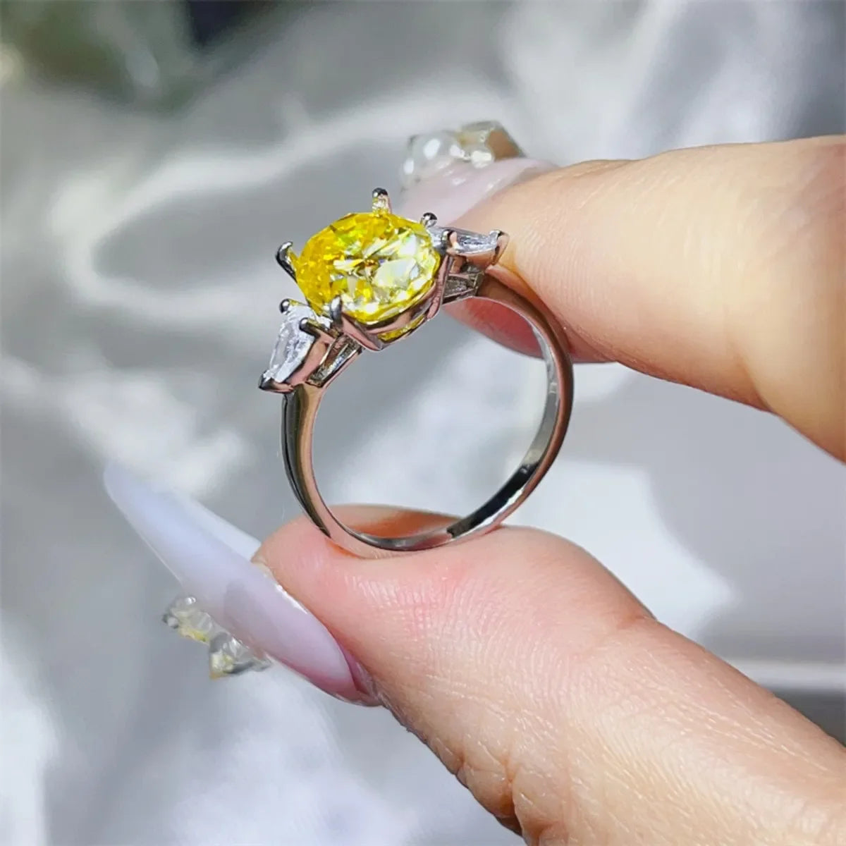 3 Carat Moissanite 925 Sterling Silver Ring - VAleG