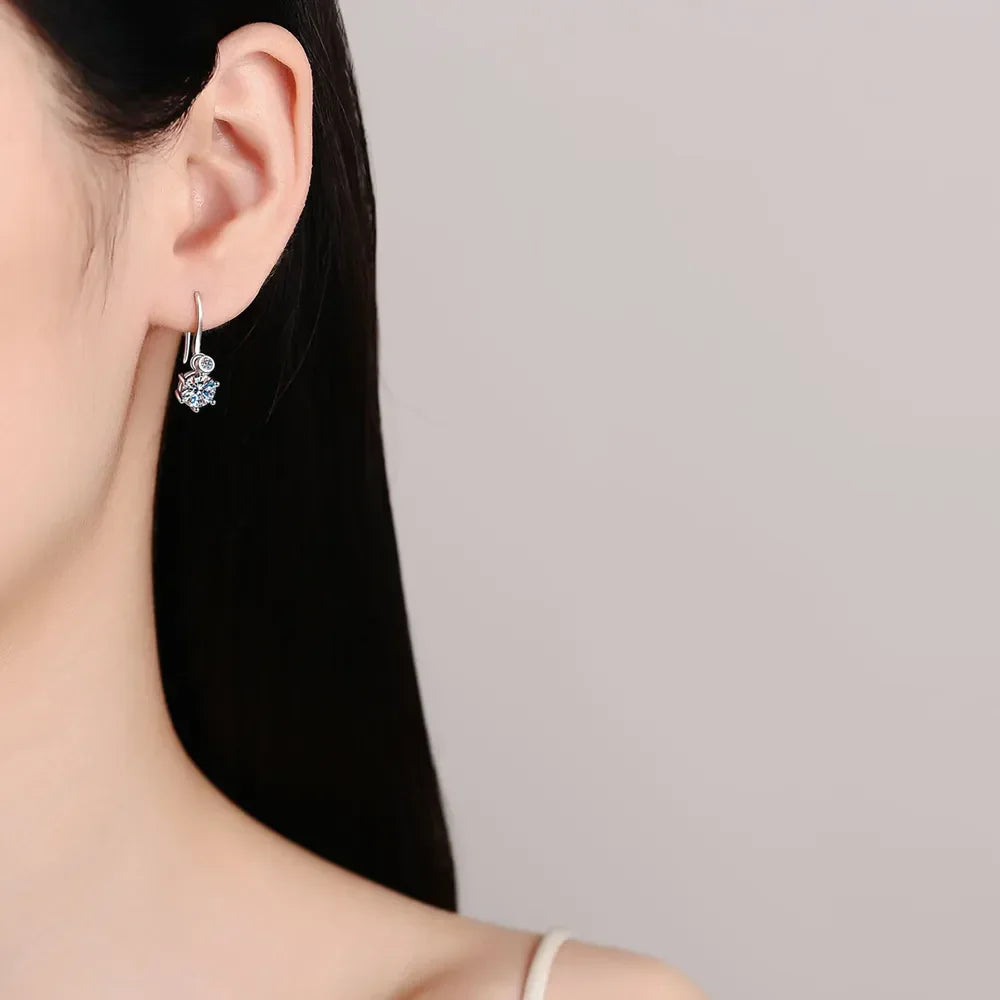 2 Carat Moissanite 925 Sterling Silver Earrings - VAleG