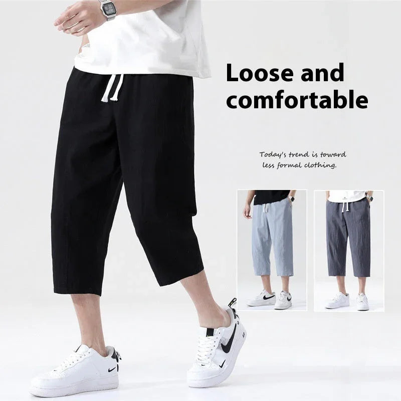 Loose Men's Korean-style Plus Size Cotton And Linen - VAleG