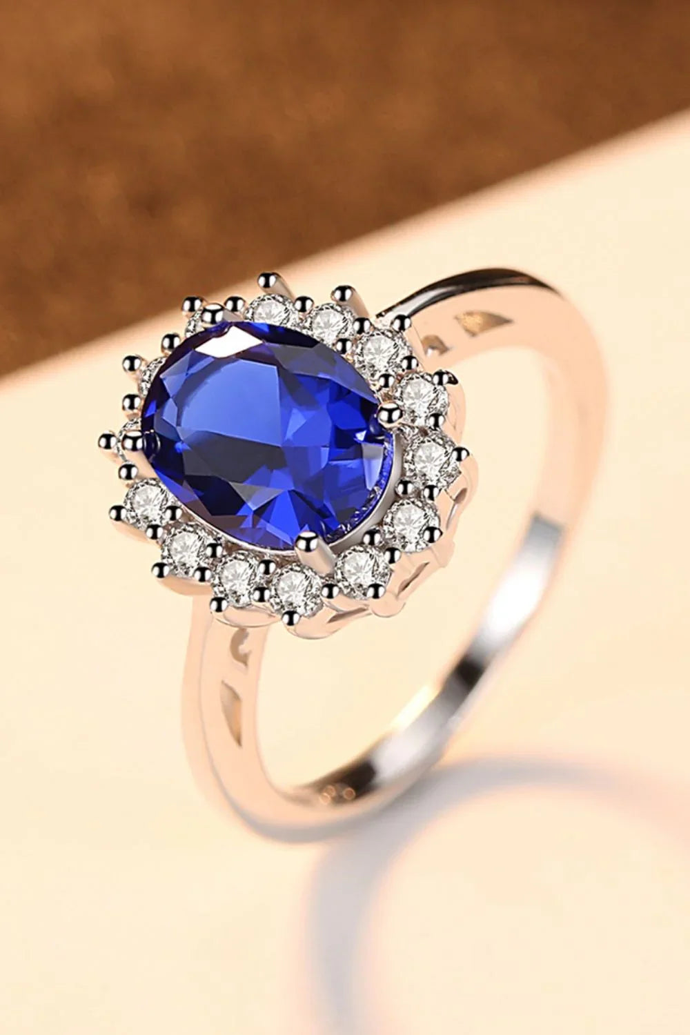 Synthetic Sapphire 925 Sterling Silver Ring - VAleG