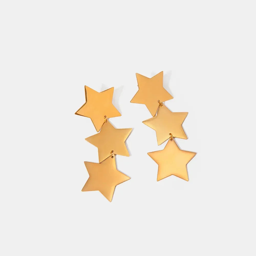 18K Gold-Plated Stainless Steel Star Earrings - VAleG