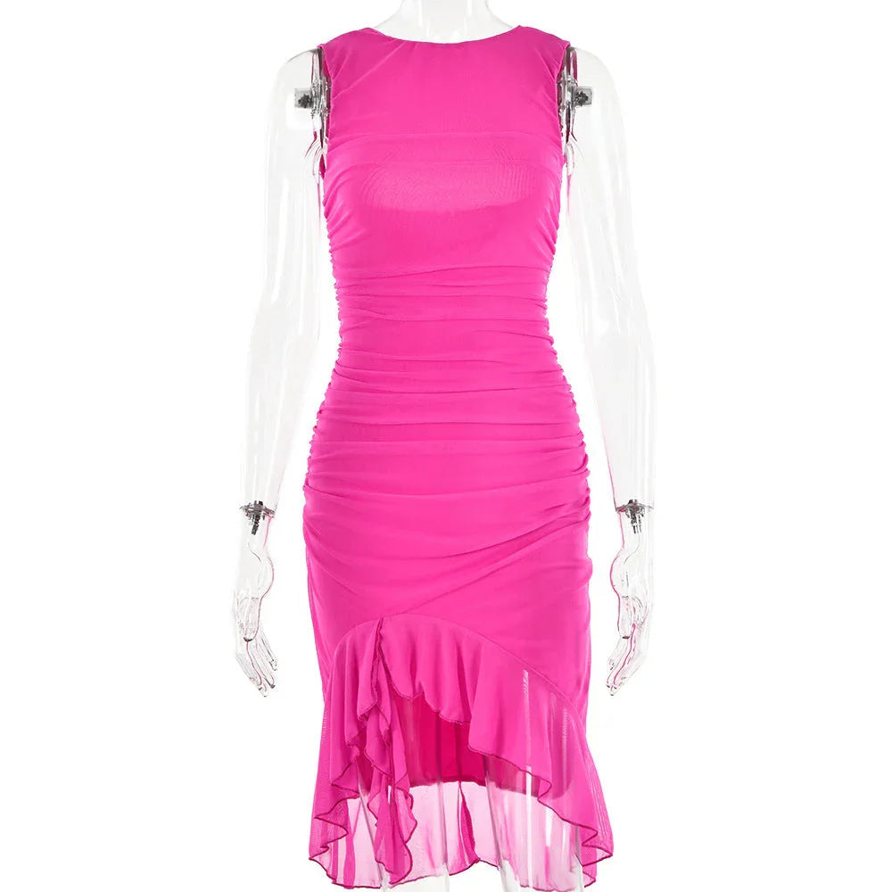 Summer Slim Skinny Sleeveless Dress For Women Fashion Party Club Dresses - VAleG