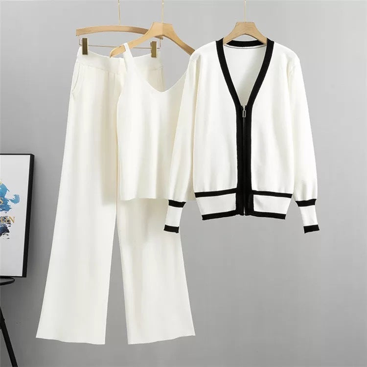 Elegante completo in maglia a tre pezzi