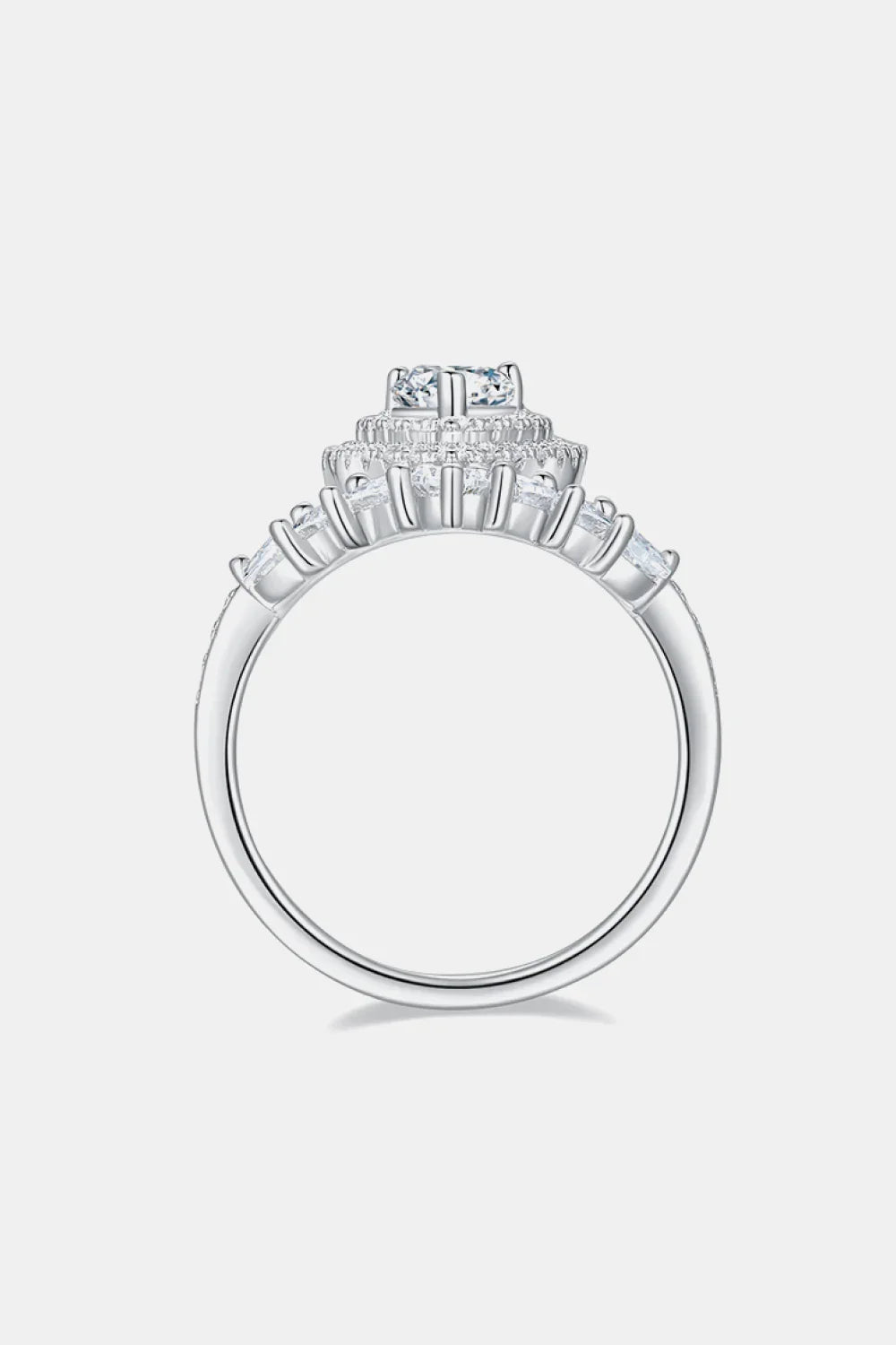 1 Carat Moissanite 925 Sterling Silver Crown Ring - VAleG