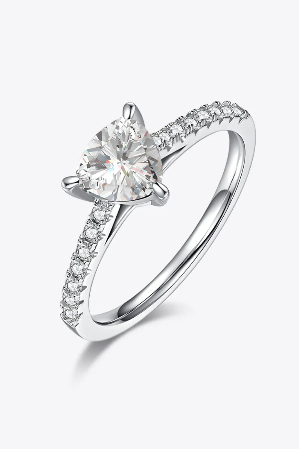 1 Carat Moissanite Triangle 925 Sterling Silver Ring - VAleG