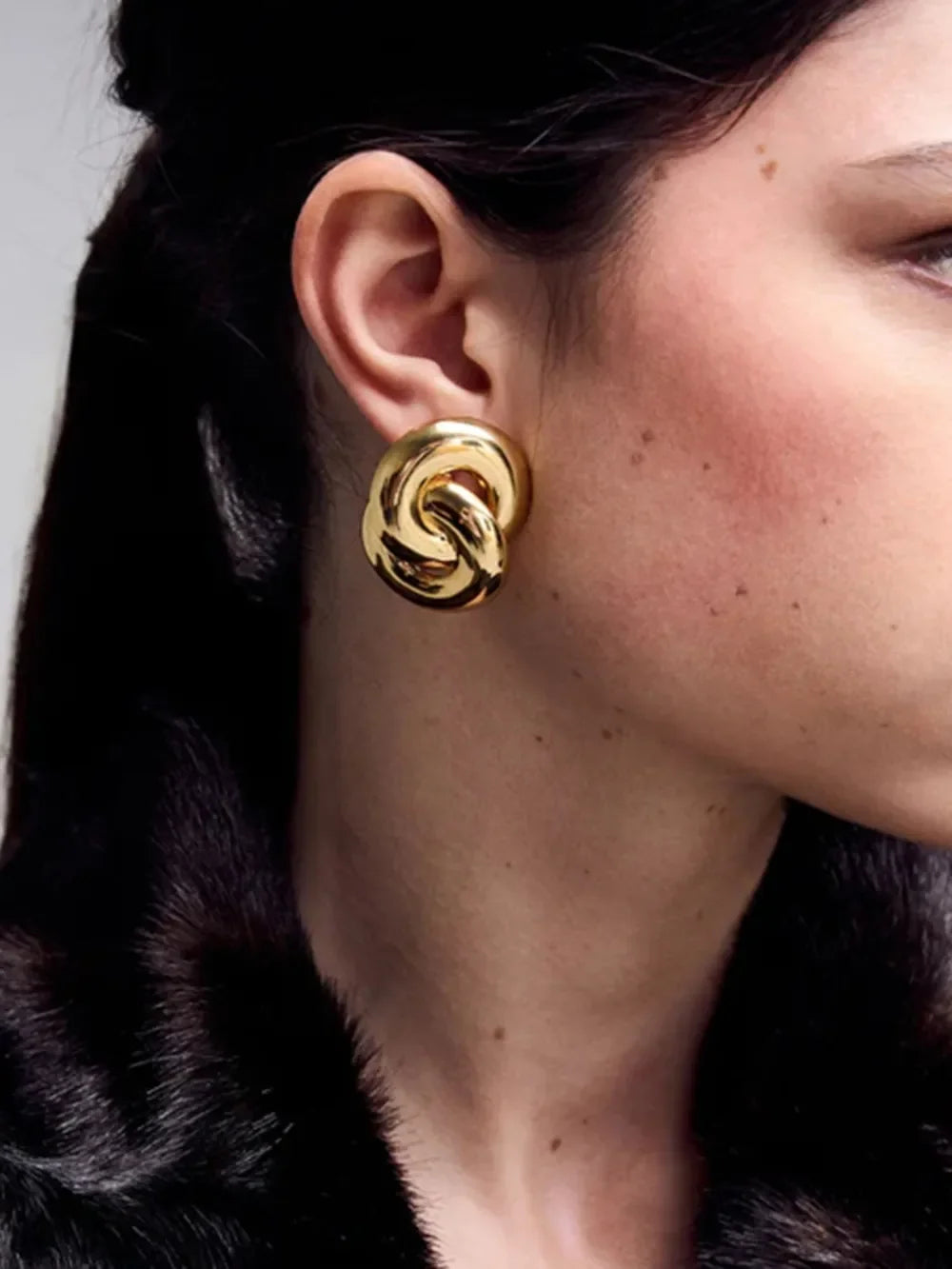 18K Gold-Plated Stainless Steel Knotted Earrings - VAleG