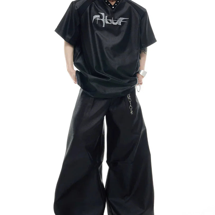 Niche Streamer Texture Deconstruction Split Stitching Short Sleeve - VAleG