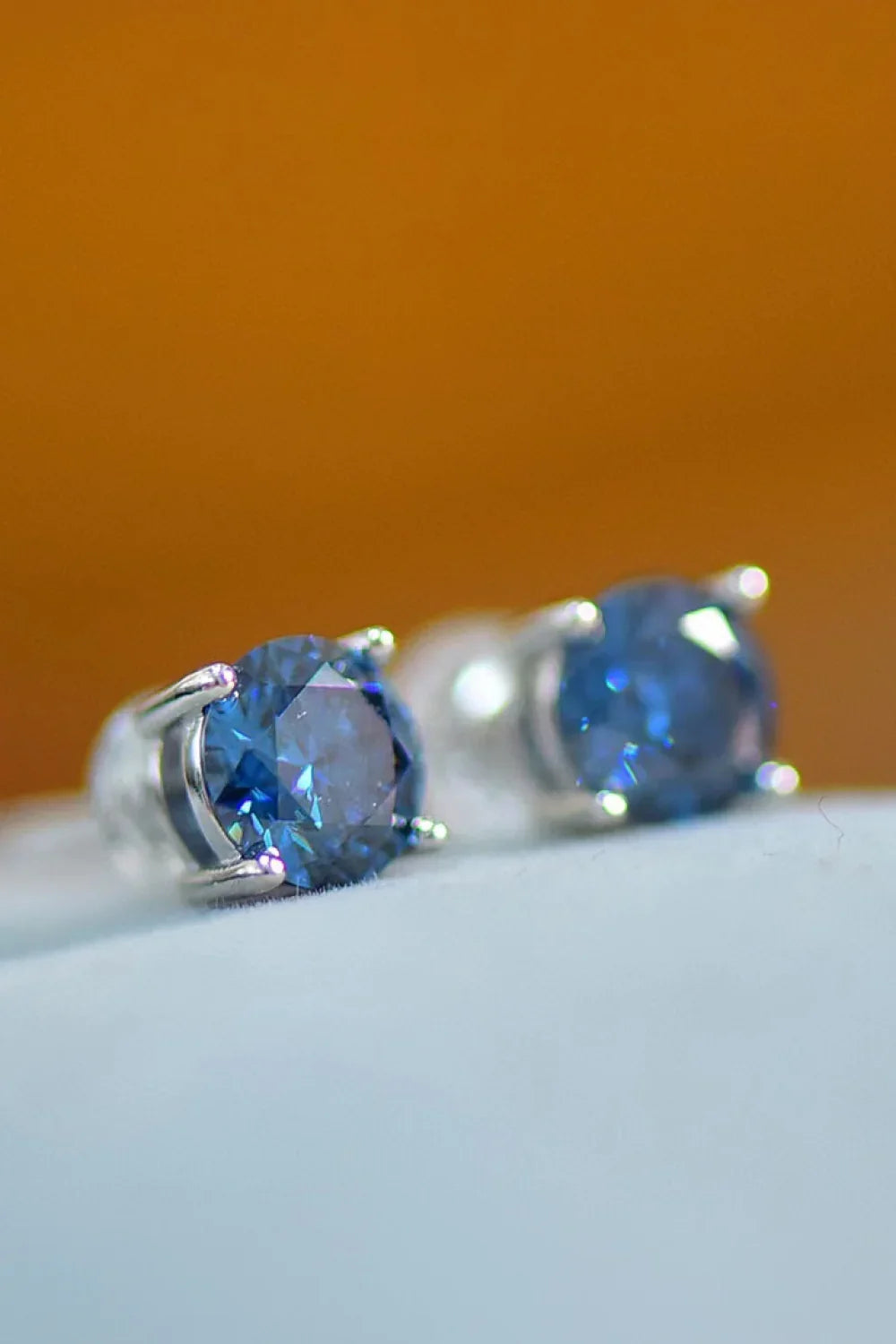 2 Carat Moissanite Four-Prong Platinum-Plated Earrings - VAleG