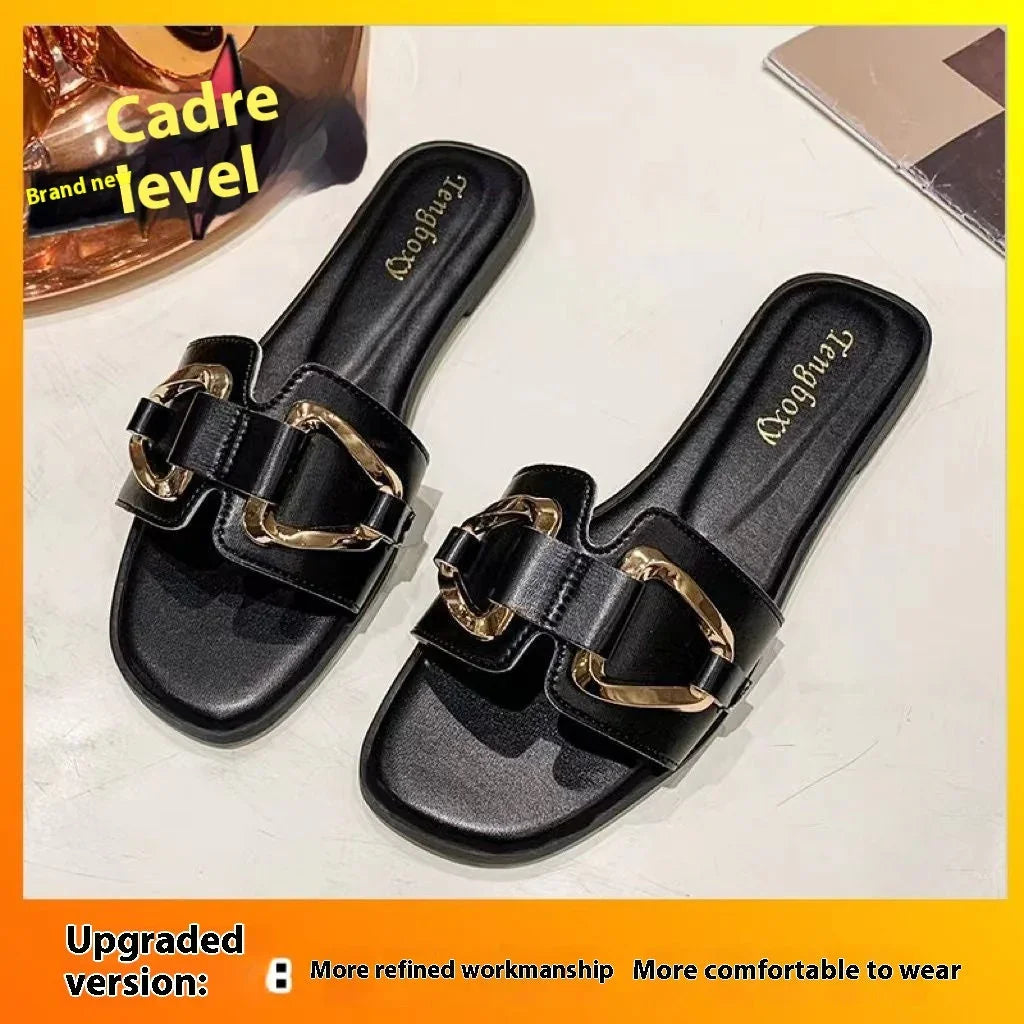 Flat Summer Slippers Women's Outer Wear - VAleG