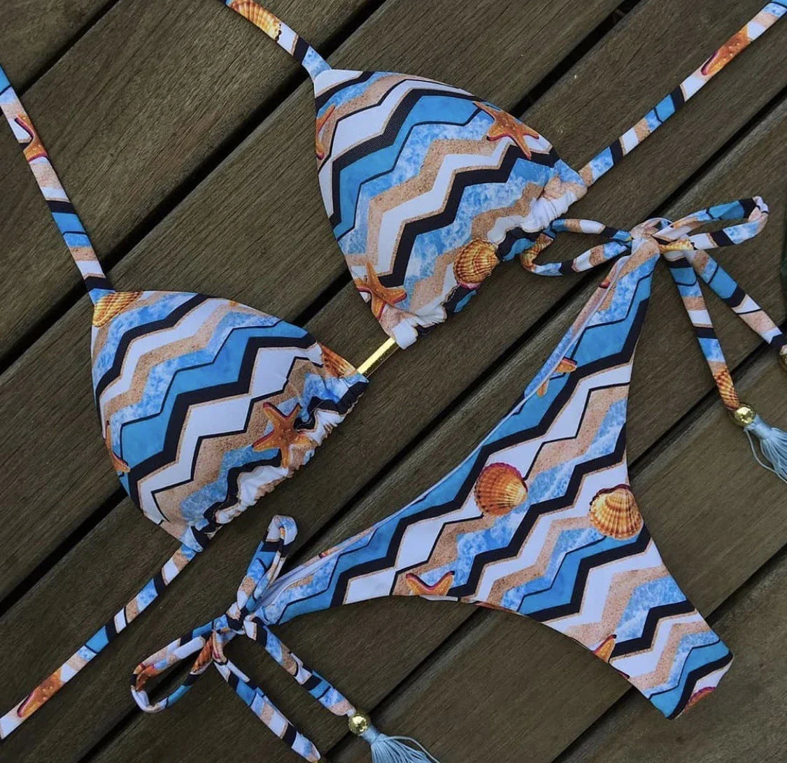 Women's Beach Split Printed Swimsuit - VAleG