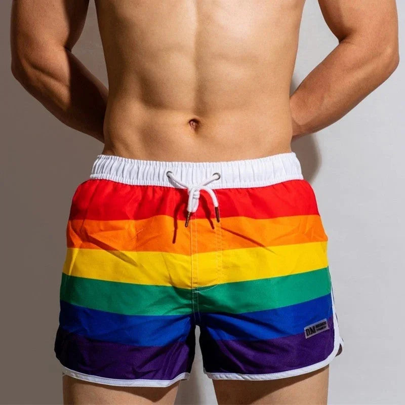 Rainbow Swimwear Men Swim Shorts Beach Swimming Trunks - VAleG