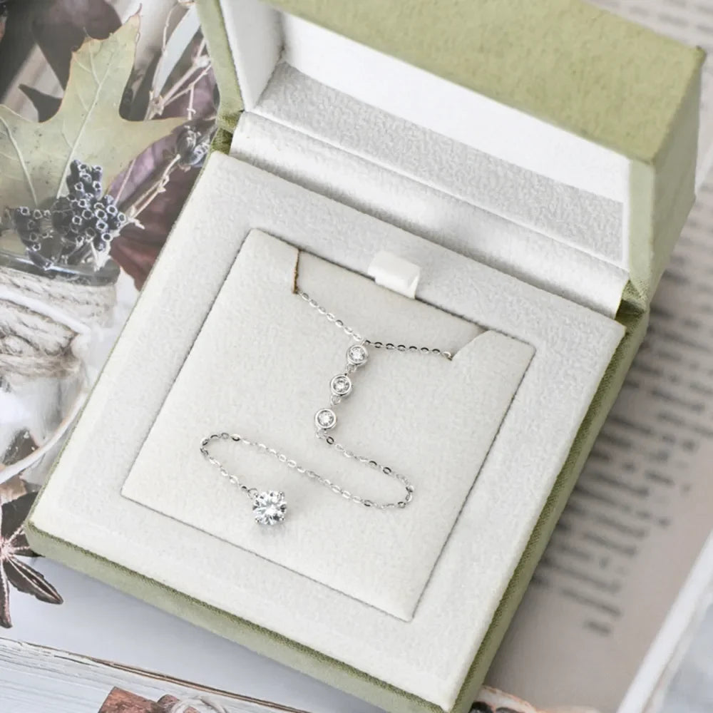 1.3 Carat Moissanite 925 Sterling Silver Drop Necklace - VAleG