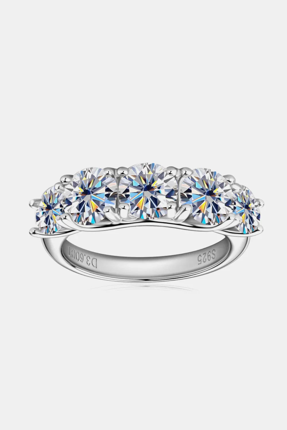 1 Carat Moissanite 925 Sterling Silver Half-Eternity Ring - VAleG