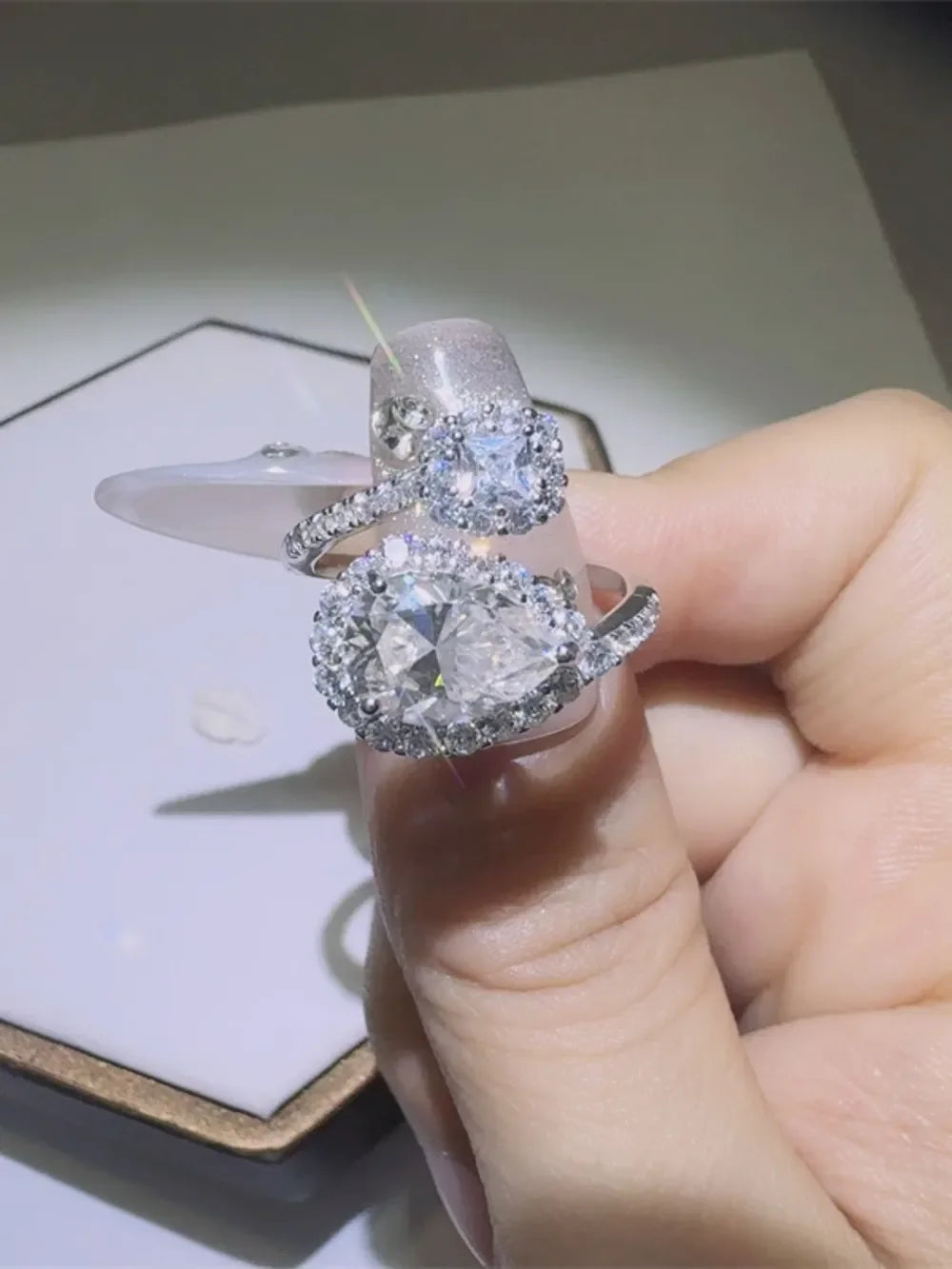 2 Carat Moissanite 925 Sterling Silver Bypass Ring - VAleG