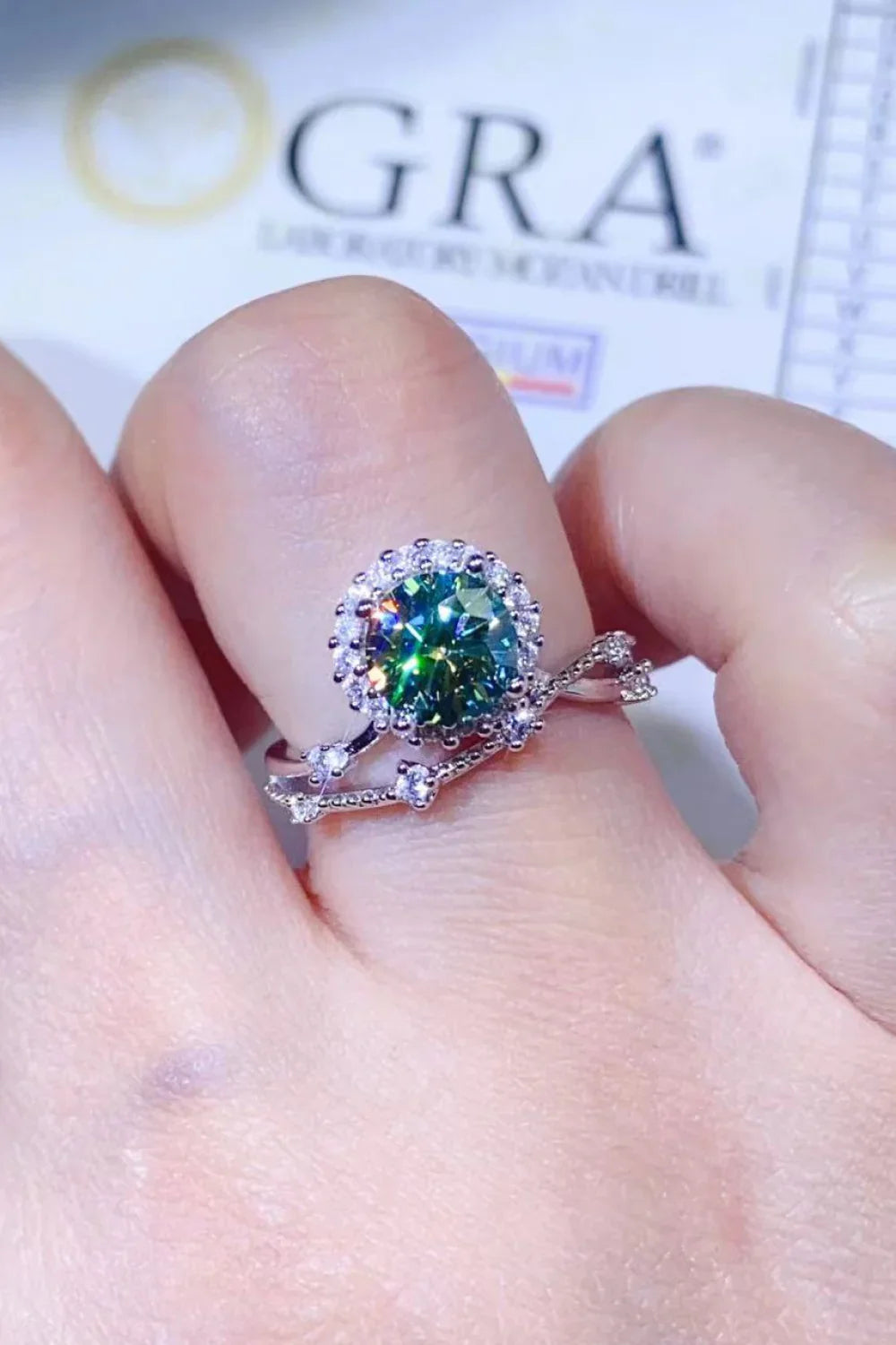 1 Carat Moissanite Platinum-Plated Ring - VAleG