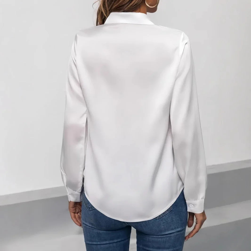 Women's Shirt Satin Silk-like Long Sleeve - VAleG