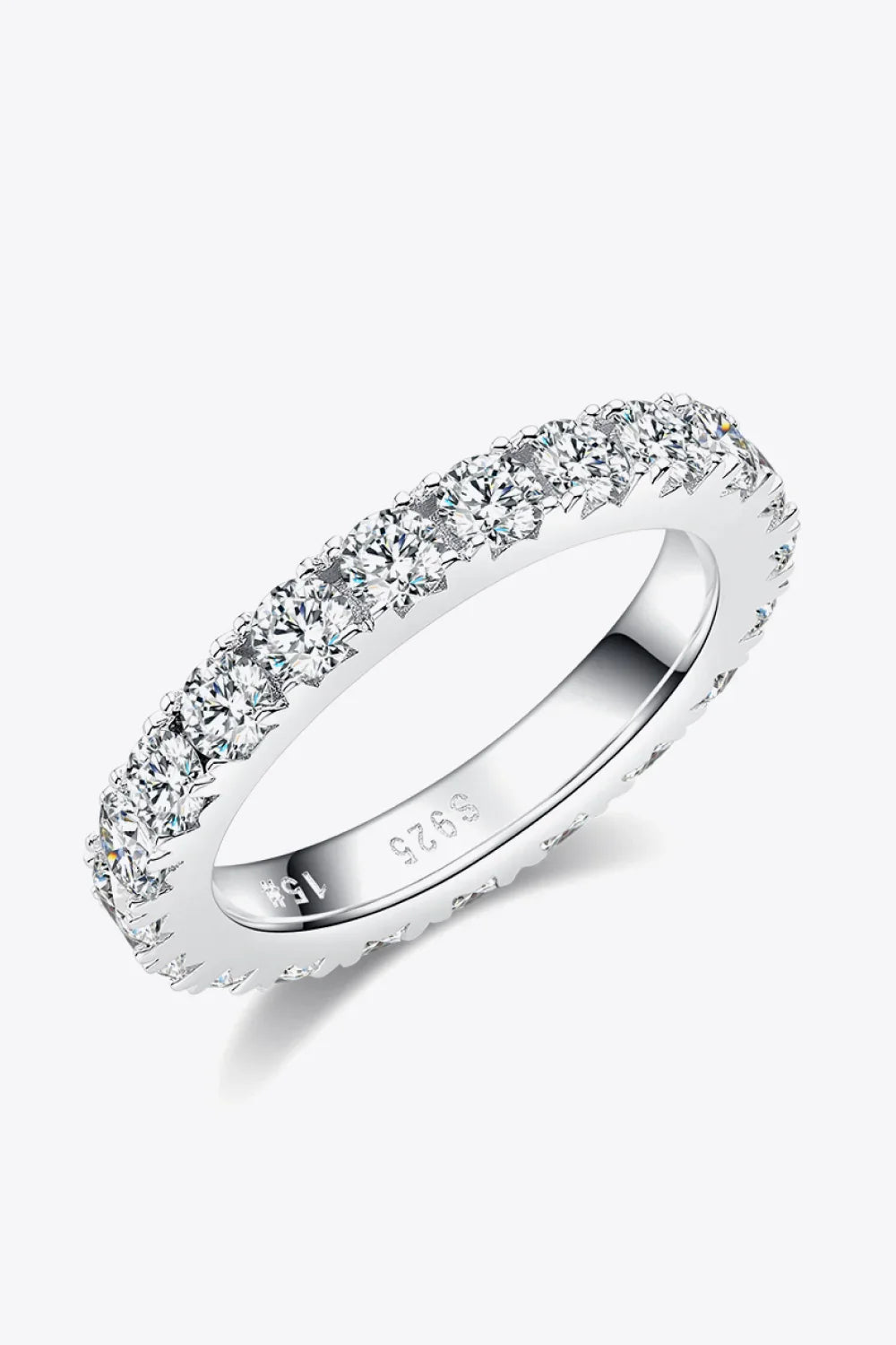 2.3 Carat Moissanite 925 Sterling Silver Eternity Ring - VAleG