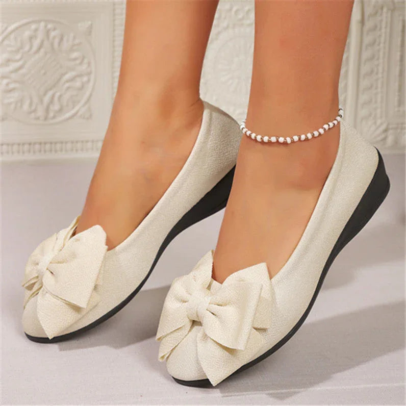 New Bowknot Flats Shoes Fashion Casual Round Toe Slip-on Shoes Loafers For Women - VAleG