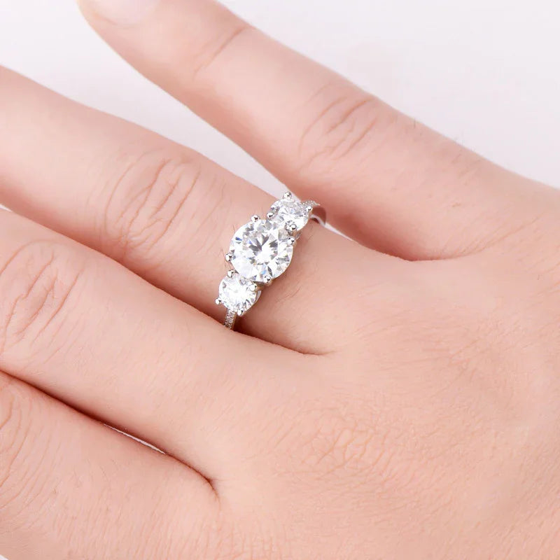 3 Carat Moissanite 925 Sterling Silver Ring - VAleG