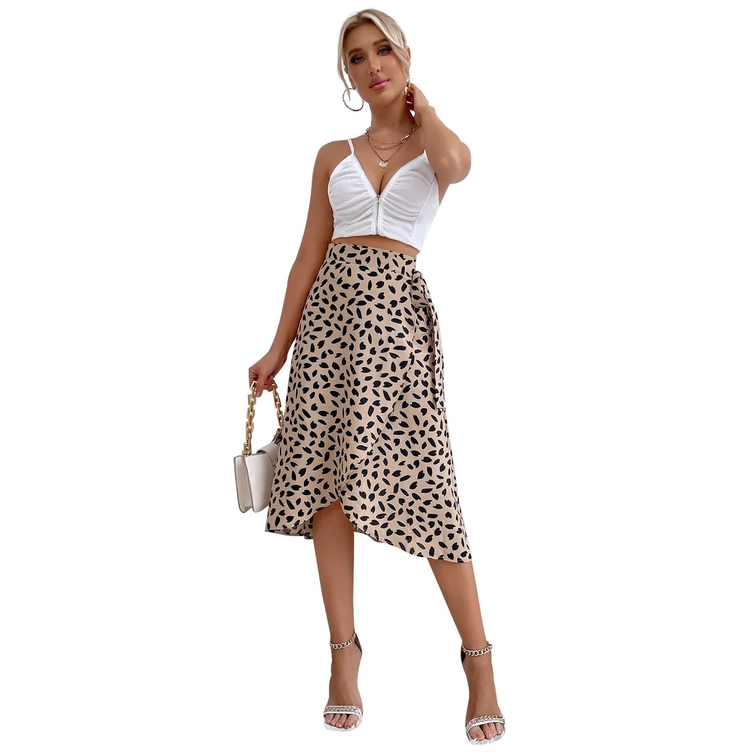 Elegant Polka Dot Print Ladies' Dress - VAleG