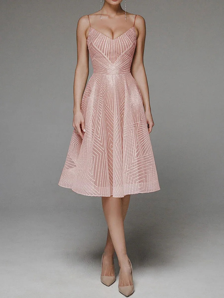 Women's Summer Sling Embroidered Sleeveless Dress - VAleG