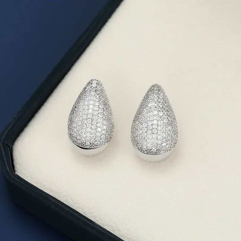 18K Gold-Plated Zircon Teardrop Earring - VAleG